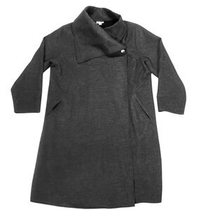 Pure Jill cardigan 1X One Button-Pockets Grey